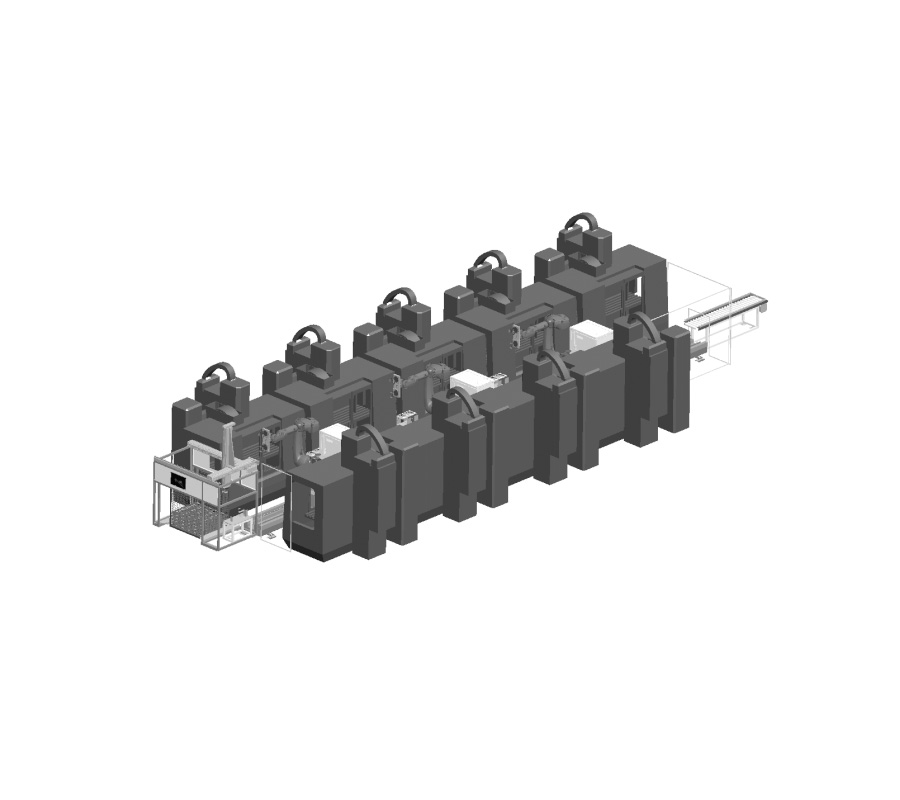 CNC dragging several lines for loading and unloading